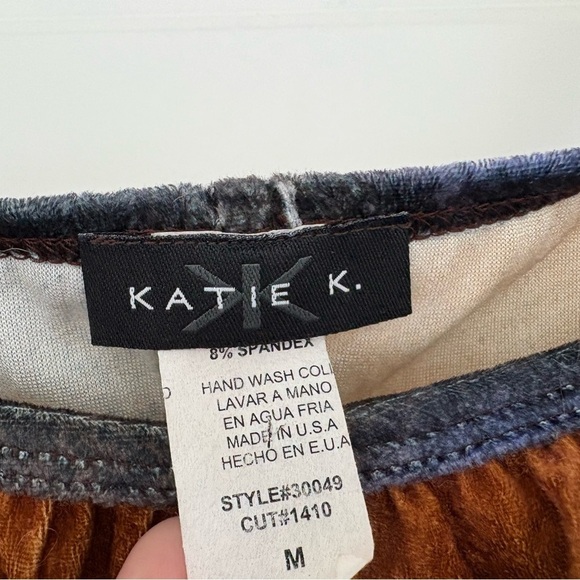 Katie K Y2K Crushed Velvet Babydoll Midi Dress Size M - Picture 6 of 7